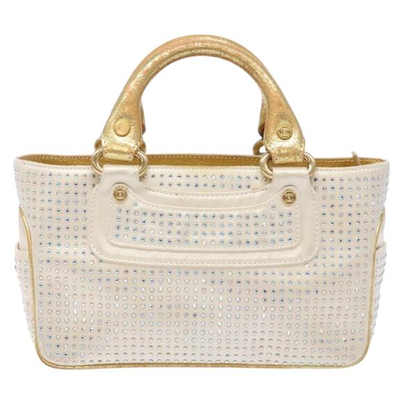 CELINE Hand Bag Leather Silver Gold - Picture 2 of 13